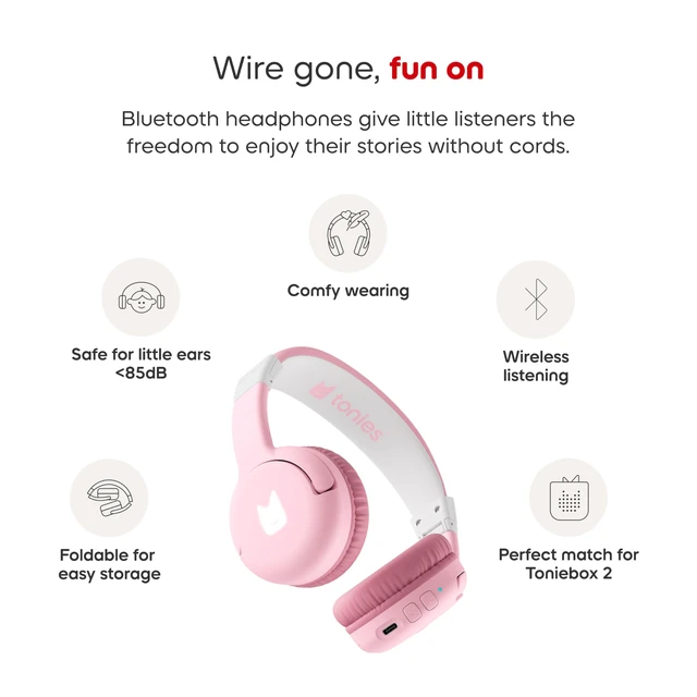 Alt view image 4 of 7 - Bluetooth Headphones for Toniebox 2 - Cloud Pink