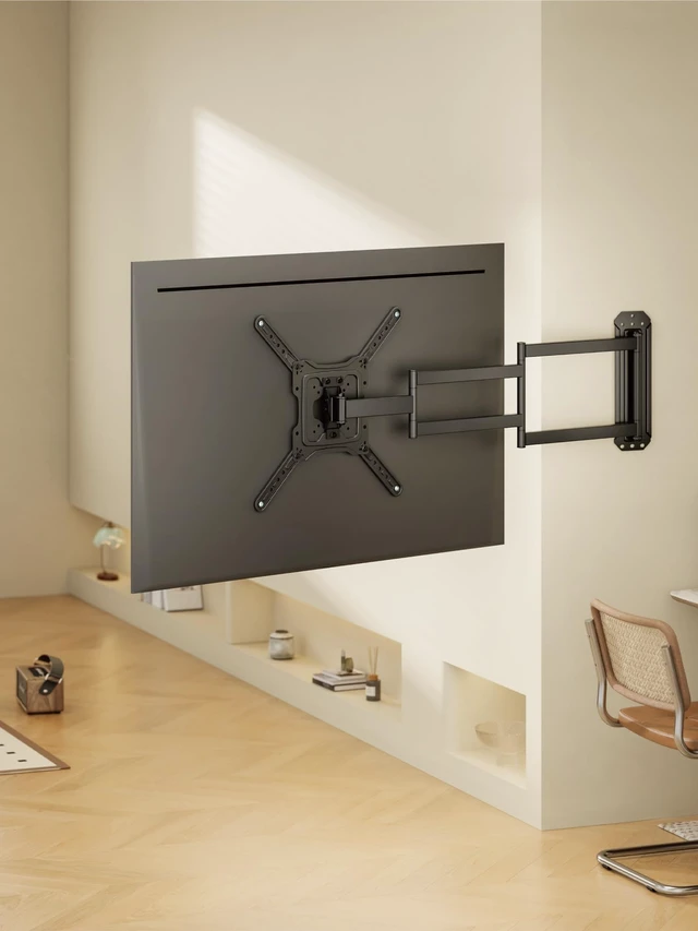 Alt view image 7 of 7 - 37 Inch Long Arm TV Wall Mount for 23-65 Inch TVs Long Extension TV Mount, Swivel&Tilt&Leveling, Full Motion Wall Mount TV Bracket, Max VESA 400 x 400mm, Up to 77 lbs