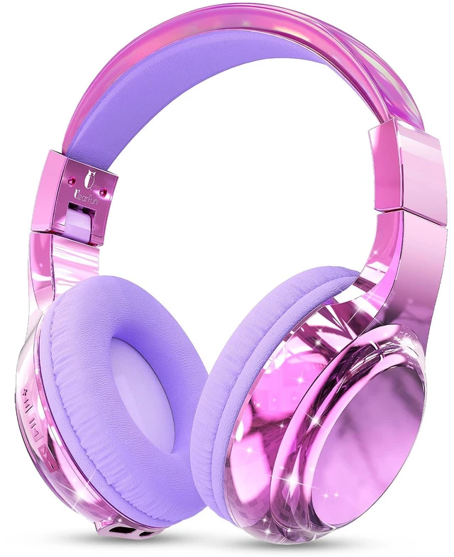 Main image of Kids Bluetooth Headphones, 60H Playtime, 74/85/94dB Volume Limit For school, tablet, travel, kids wireless headphones feature HD mic, fast charging, foldable design, boys girls, wired mode