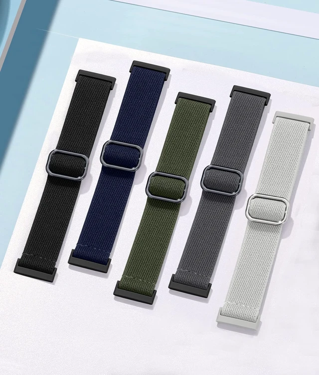 Alt view image 7 of 7 - Stretchy Bands for Fitbit Versa 4/Versa 3/Sense/Sense 2 Bands Women Adjustable Elastic Solo Loop, Hypoallergenic & Breathable, Soft Nylon Sport Strap, Fitbit Smart Watch Accessories for Men