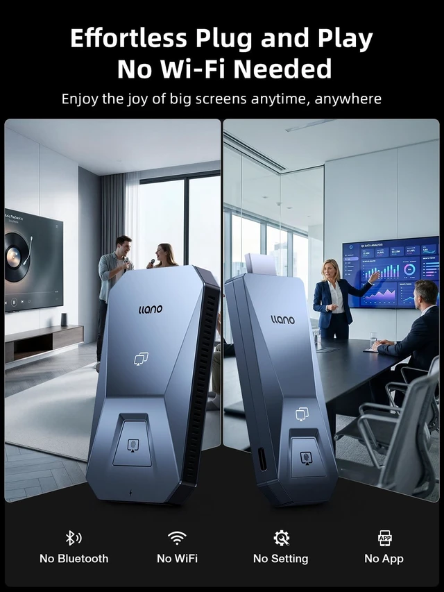 Alt view image 4 of 7 - T5 Ultra 4K Type-C Wireless HDMI Transmitter and Receiver 4K@30Hz Output, 50M, 5G Ultra-Low Latency Plug&Play 2.4G+5.8G and Audio for Phone/Tablet/Laptop/PC to Monitor/Projector/TV