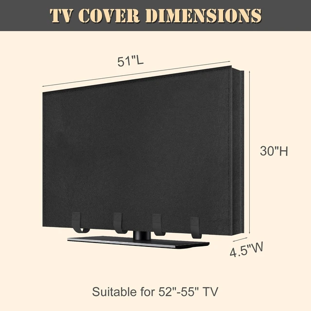 Alt view image 2 of 7 - TV Moving Dust Cover 55 Inch, Anti-Scratch Felt for 52"-55" Flat Screen TV 51"L × 30"H Television Protection, Bottom Strap Fastening, Dustproof, for Home Renovation, Pet Scratch Or Other Furniture