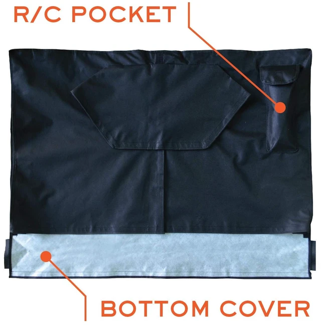 Alt view image 6 of 7 - Outdoor TV Cover 30-32 inch - WITH FRONT FLAP - Weatherproof, Waterproof protection, Soft Interior, With Bottom cover - Black