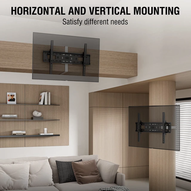 Alt view image 6 of 7 - 37"85" TVs Indoor Tilt TV Mount Fits Large Pillars & Poles 8" & Up, Heavy Duty No Drill Gazebo & Pergola TV Mount, VESA 600x400, Holds 120 lbs