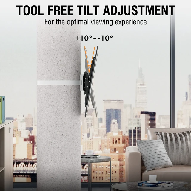 Alt view image 7 of 7 - 37"85" TVs Indoor Tilt TV Mount Fits Large Pillars & Poles 8" & Up, Heavy Duty No Drill Gazebo & Pergola TV Mount, VESA 600x400, Holds 120 lbs
