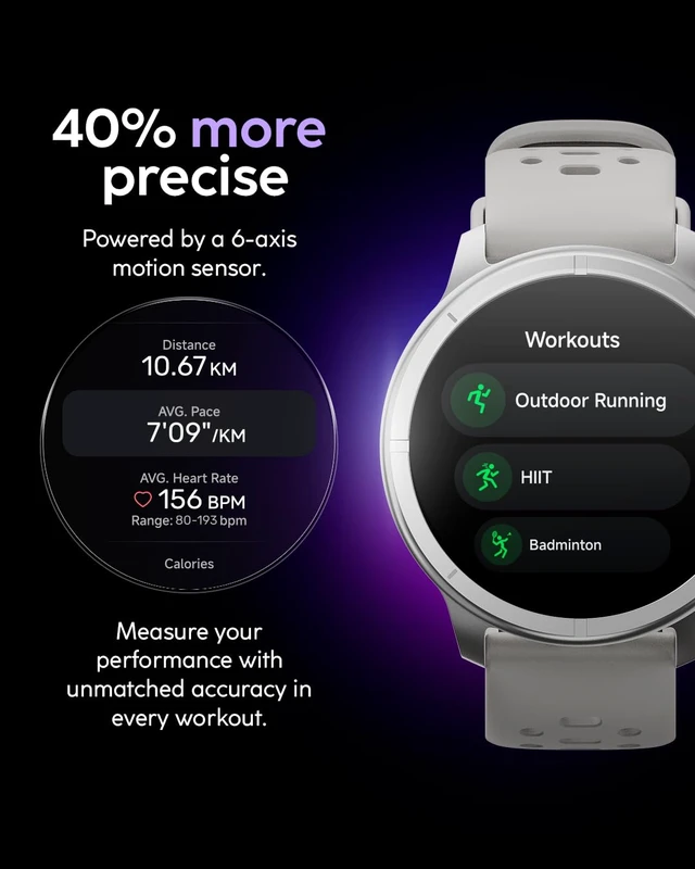 Alt view image 6 of 7 - Aura Pro 2 Smartwatch, 1.48 AMOLED HD Blue Built-in GPS, Offline Maps, VITA AI, AI Coach, Readiness Score, Health Snap, Sleep Score, 5ATM, 10-Day Battery