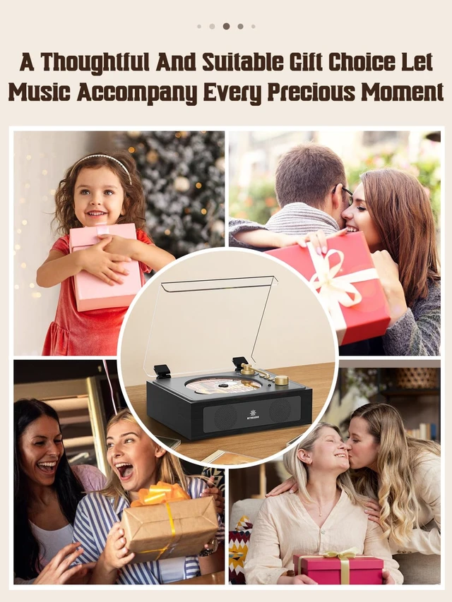 Alt view image 6 of 6 - CD Player Portable with Built-in Stereo Speakers Support Bluetooth Nostalgic Music CD Players for Home AUX in/Headphone Jack