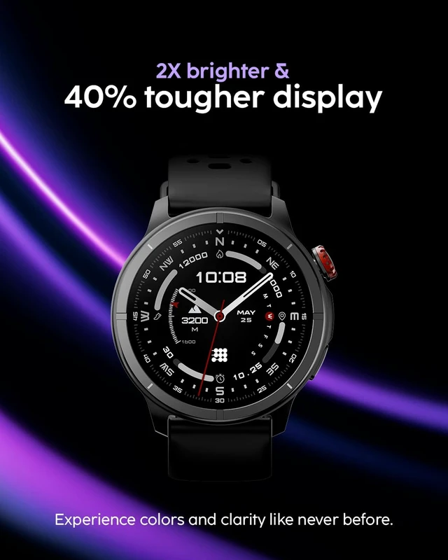 Alt view image 7 of 7 - Aura Pro 2 Smartwatch, 1.48 AMOLED HD Obsidian Black Built-in GPS, Offline Maps, VITA AI, AI Coach, Readiness Score, Health Snap, Sleep Score, 5ATM, 10-Day Battery