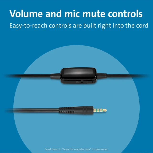 Alt view image 5 of 5 - Hi-Fi 3.5mm Headphones with Mic & Volume Control Button (K33597WW)