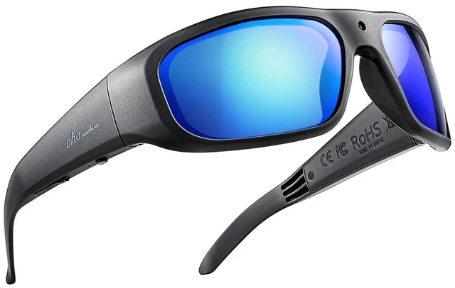 Main image of UltraLight Smart Glasses with Camera, 24MP 1080P Video Builtin Memory 1080P Camera Glasses, RecordWhileCharging, Water Resistant, Polarized Lens, HandsFree Video for Cycling, Hiking & Running