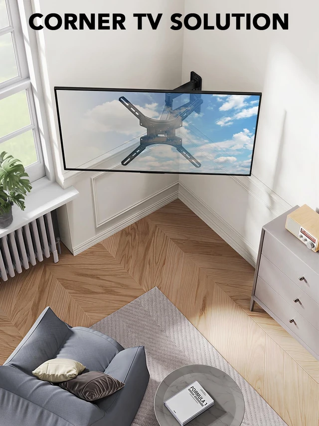 Alt view image 4 of 7 - Full Motion TV Mount for 2660 inch TVs up to 77 lbs Extension, Swivel, Tilt, Level, Single-Stud Centered Design, TV Mount Wall Bracket Perfect for Corners, Max VESA 400x400mm