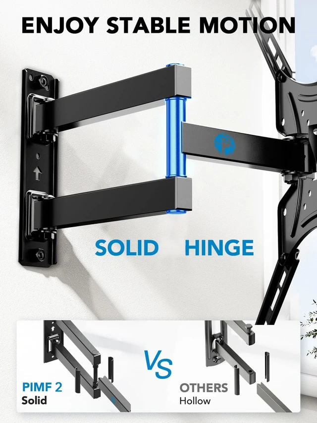 Alt view image 5 of 7 - Full Motion TV Mount for 2660 inch TVs up to 77 lbs Extension, Swivel, Tilt, Level, Single-Stud Centered Design, TV Mount Wall Bracket Perfect for Corners, Max VESA 400x400mm