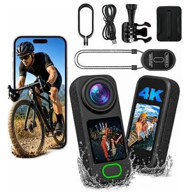 Main image of 4K Mini Body Camera, 512G Thumb Action Camera, Vlogging Cam Portable Camcorder with 360° POV Rotate Clip & Magnetic Clip, Wearable Video Recorder for Traveling/Motorcycle/Pet Walking(No SD Card)