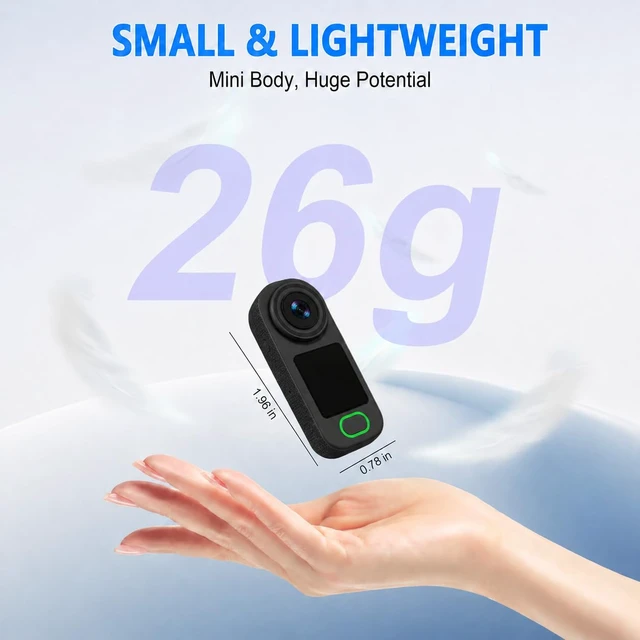 Alt view image 2 of 7 - 4K Mini Body Camera, 512G Thumb Action Camera, Vlogging Cam Portable Camcorder with 360° POV Rotate Clip & Magnetic Clip, Wearable Video Recorder for Traveling/Motorcycle/Pet Walking(No SD Card)