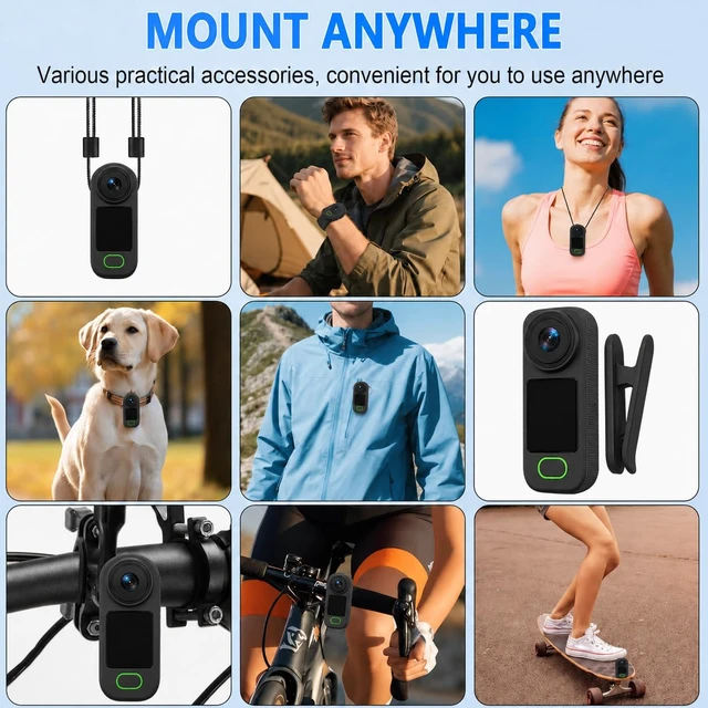 Alt view image 4 of 7 - 4K Mini Body Camera, 512G Thumb Action Camera, Vlogging Cam Portable Camcorder with 360° POV Rotate Clip & Magnetic Clip, Wearable Video Recorder for Traveling/Motorcycle/Pet Walking(No SD Card)
