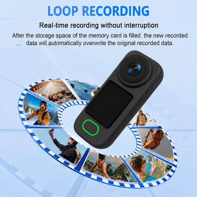 Alt view image 6 of 7 - 4K Mini Body Camera, 512G Thumb Action Camera, Vlogging Cam Portable Camcorder with 360° POV Rotate Clip & Magnetic Clip, Wearable Video Recorder for Traveling/Motorcycle/Pet Walking(No SD Card)