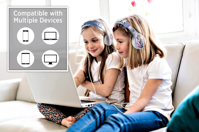 Alt view image 2 of 6 - Disney Frozen Kids Headphones with 3.5mm Jack, Wired Headphones for School, Home or Travel