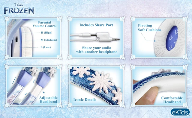 Alt view image 3 of 6 - Disney Frozen Kids Headphones with 3.5mm Jack, Wired Headphones for School, Home or Travel