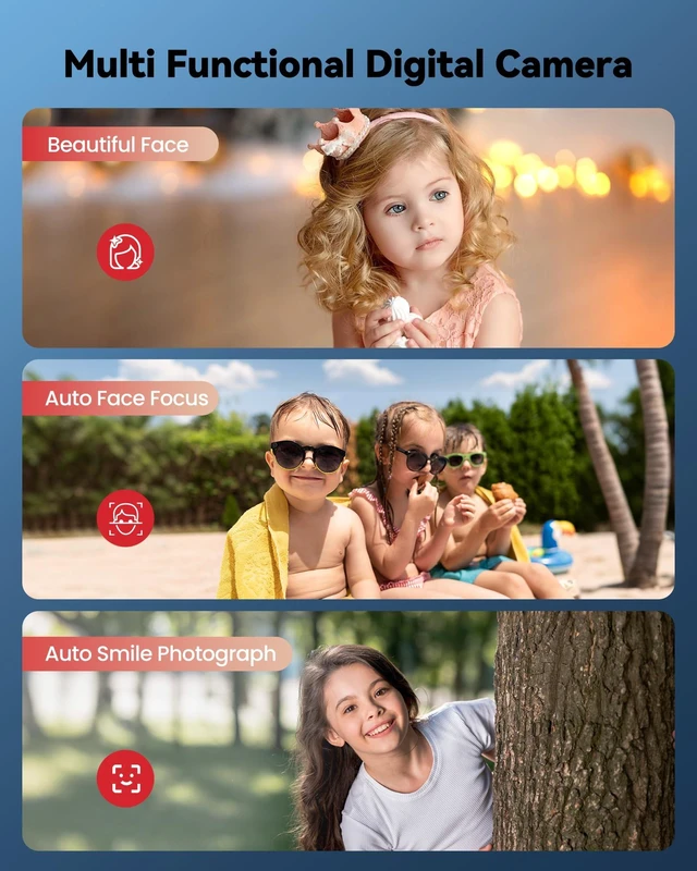 Alt view image 7 of 7 - Digital Camera for Kids: Black Camera for Teens - Christmas Birthday Gifts for Boys Girls 8-10 - Toys for Girls 8-13 - Compact Camera for 6 7 8 9 10 Years Old- Toys for Kid Children Toddler