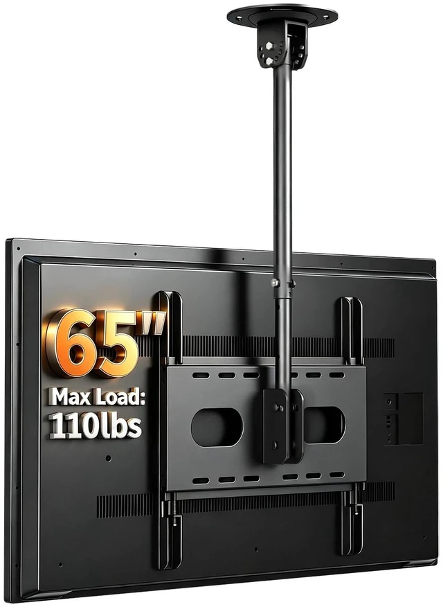 Main image of Ceiling TV Mount for 26-55-65 inch LCD LED TVs Full Motion Bracket Ceiling Mount for TV VESA Max 400x400, Hanging Adjustable Ceiling TV Bracket Holds up to 110kbs, Tilt and Swivel