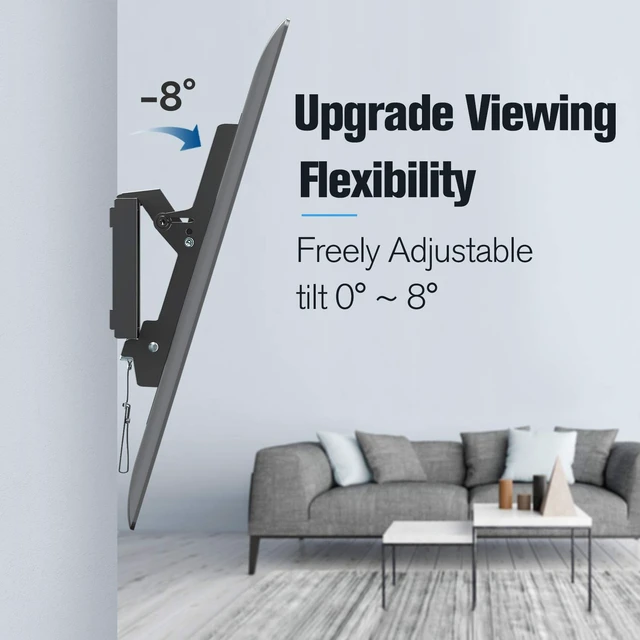Alt view image 2 of 7 - TV Wall Mount for 37-70 Inch Flat Screen TV up to 132lbs Tilting TV Mount,1.5" Low Profile Space Saving - Max VESA 600 x 400, MD2868-LK