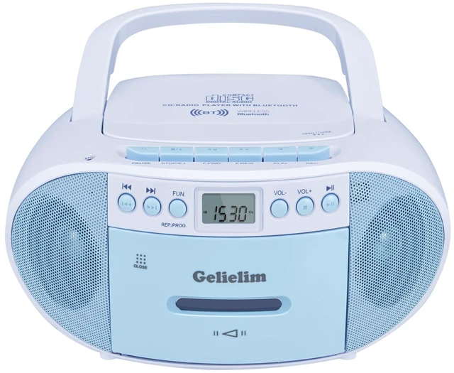 Main image of CD Player Boombox Cassette Player Combo, AM/FM Radio Cd and Cassette Tape Player for Home, Bluetoot Boombox, AUX/USB/Tape Recording,Remote Control, AC/DC Powered,Headphone Jack