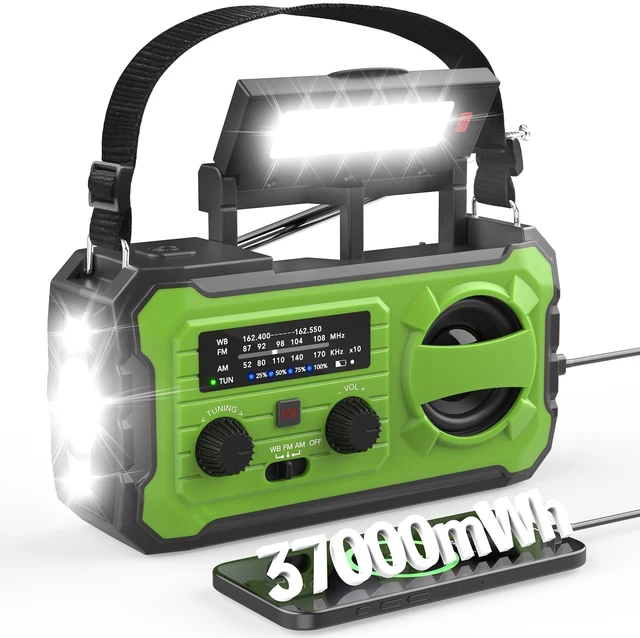 Main image of Emergency Weather Radio, Radios Portable Am Fm for Extreme Weather NOAA Emergency Radio 10000mAh Large Battery, Survival Gear for Indoor and Outdoor, Camping with Solar, Hand Crank, USB Charge
