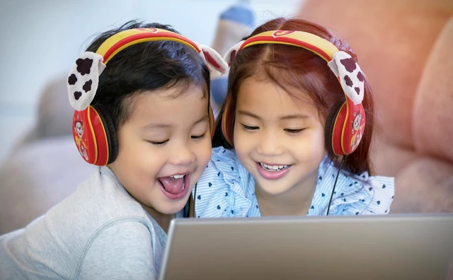 Alt view image 3 of 5 - Paw Patrol Marshall Kids Headphones, Wired Headphones Compatiable with 3.5mm Jack, Children's Earphones for School, Home, or Travel
