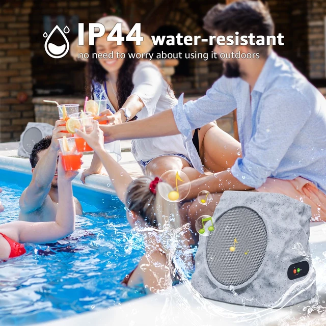 Alt view image 5 of 7 - 2-Pack Rock Speakers Outdoor Waterproof with RGB Color Lights Multi-Sync Up to 100 Speakers,Auto-Pairing,Solar-Powered and USB Charging for Patio Pool Party Yard Garden Outside