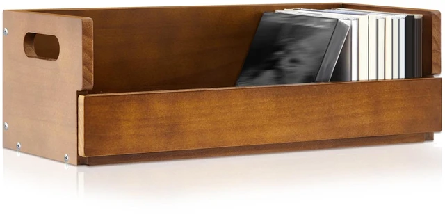 Main image of 1 Set Wooden CD Storage Box,Holds 36 Standard CDs Stackable CD Holder Organizer with Magnetic Front Flap and Carrying Handles for DVDs, Cassette Tapes and Movie Cases (Brown)