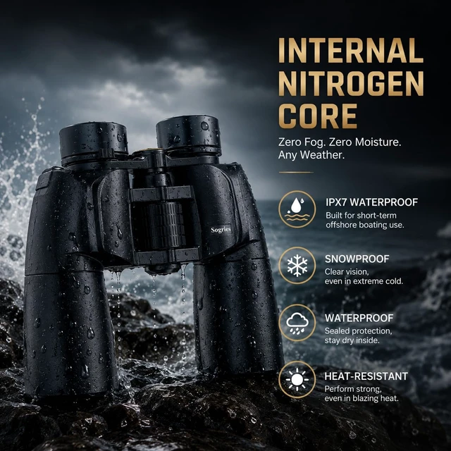 Alt view image 2 of 7 - 10x50 Binoculars for Adults High Powered Astronomy Binoculars Stargazing Nitrogen-Filled IPX7 Waterproof Bird Watching Star gazing Long Distance Hunting Cruise Ship Travel Binoculars 10x50 FMC BAK4