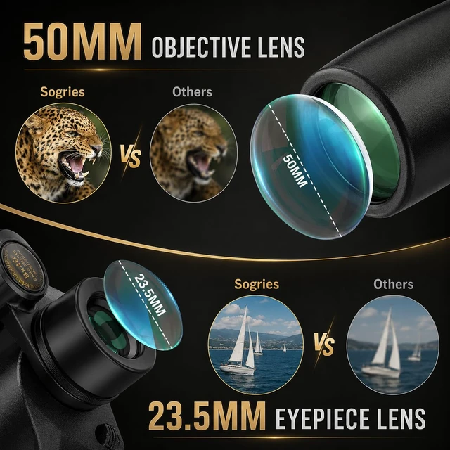 Alt view image 6 of 7 - 10x50 Binoculars for Adults High Powered Astronomy Binoculars Stargazing Nitrogen-Filled IPX7 Waterproof Bird Watching Star gazing Long Distance Hunting Cruise Ship Travel Binoculars 10x50 FMC BAK4