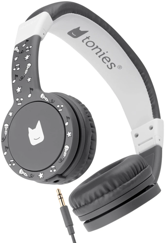 Main image of Foldable Wired Headphones for Kids - Comfortably Designed to fit On-Ear - Works with Toniebox 1 and All 3.5mm Devices - Gray