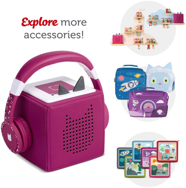 Alt view image 6 of 6 - Foldable Wired Headphones for Kids - Comfortably Designed to fit On-Ear - Works with Toniebox 1 and All 3.5mm Devices - Purple