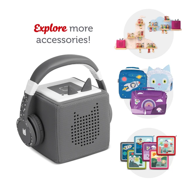 Alt view image 6 of 6 - Foldable Wired Headphones for Kids - Comfortably Designed to fit On-Ear - Works with Toniebox 1 and All 3.5mm Devices - Gray
