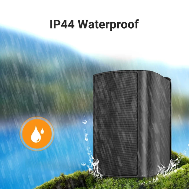 Alt view image 5 of 7 - 6.5 Inch Outdoor Speakers Waterproof Wired 400W Wall Mount Speakers Passive, Suitable use for Indoor, Patio,Covered Deck,Porch,Pool Side (Black)
