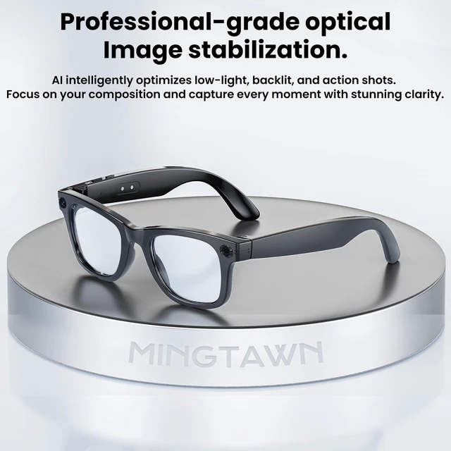 Alt view image 4 of 7 - AI Smart Glasses 8MP Anti-Shake Camera Glasses, 290mAh, BT Call, 4K HD Camera with Video Recording Dual Mic, Simultaneous Interpretation/GPT Identify ObjectsPhotochromic