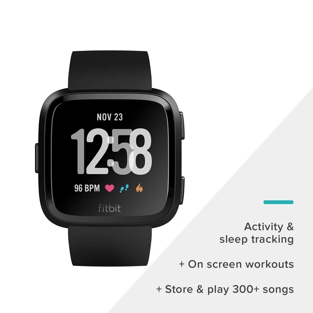 Alt view image 2 of 7 - Versa Smart Watch, Black/Black Aluminium, One Size (S & L Bands Included)