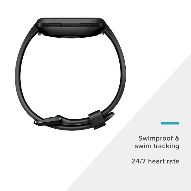 Alt view image 3 of 7 - Versa Smart Watch, Black/Black Aluminium, One Size (S & L Bands Included)
