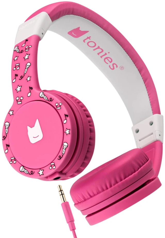 Main image of Foldable Wired Headphones for Kids - Comfortably Designed to fit On-Ear - Works with Toniebox 1 and All 3.5mm Devices - Pink