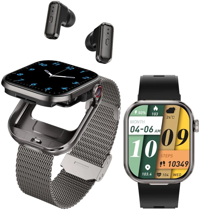 Main image of Smart Watch with Earbuds,2.02" HD Screen,2 in 1 Smart Watches for Women, Waterproof Fitness Tracker Watch with Wireless Earphone Compatible for Android iOS,Comes with 2 Watch Straps