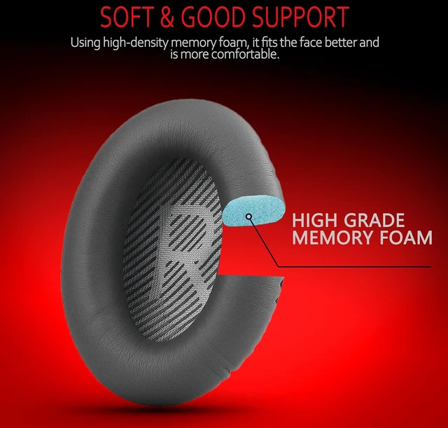 Alt view image 2 of 5 - Premium Ear Pad Replacement for Bose Headphones Earpads, Compatible with Bose QuietComfort 35 ii /QC35 /QC25 /QC2 /QC15 /Ae2 /Ae2i /Ae2w /SoundTrue & SoundLink, by Dark Grey