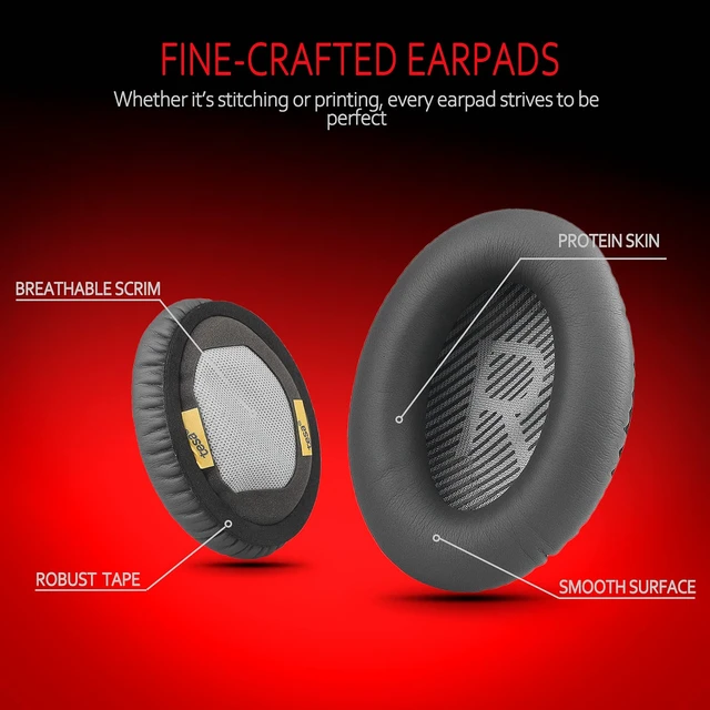 Alt view image 3 of 5 - Premium Ear Pad Replacement for Bose Headphones Earpads, Compatible with Bose QuietComfort 35 ii /QC35 /QC25 /QC2 /QC15 /Ae2 /Ae2i /Ae2w /SoundTrue & SoundLink, by Dark Grey