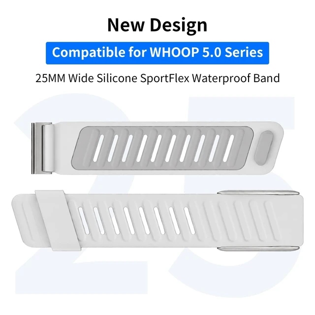 Alt view image 3 of 6 - 3 Pack Silicone SportFlex Bands Compatible with WHOOP 5.0/MG Band for Men Women - Soft, Breathable & Comfortable, Adjustable Waterproof Replacement Wristbands Straps- Not Compatible with Gen 4