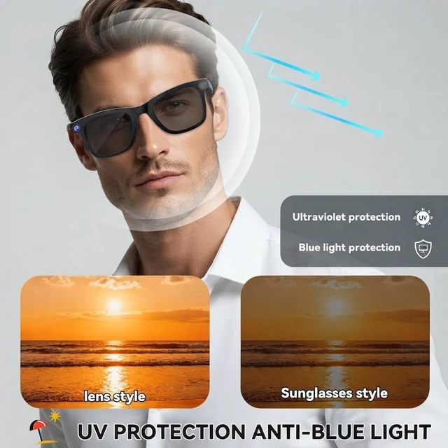 Alt view image 7 of 7 - AI Smart Glasses with Camera, 8MP HD Bluetooth Camera Glasses for Women&Men Real Time Translation, AI Voice Assistant, Open Earbuds, Travel, Work, Vlog