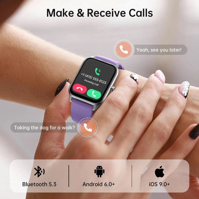 Alt view image 2 of 7 - Smart Watch for Women, 46mm Large Screen Fitness Tracker with Alexa for iPhone/Android/Samsung, Bluetooth Call & Notification Alerts, 101+ Sport Modes, Sleep/Heart Rate Monitor, 10 Day Battery