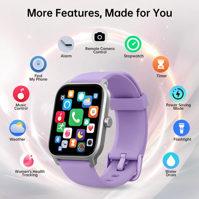 Alt view image 4 of 7 - Smart Watch for Women, 46mm Large Screen Fitness Tracker with Alexa for iPhone/Android/Samsung, Bluetooth Call & Notification Alerts, 101+ Sport Modes, Sleep/Heart Rate Monitor, 10 Day Battery