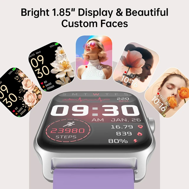 Alt view image 7 of 7 - Smart Watch for Women, 46mm Large Screen Fitness Tracker with Alexa for iPhone/Android/Samsung, Bluetooth Call & Notification Alerts, 101+ Sport Modes, Sleep/Heart Rate Monitor, 10 Day Battery