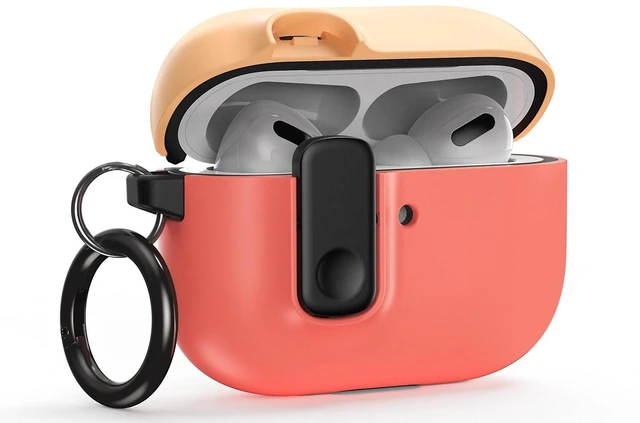 Main image of Modern Lock for Apple AirPods Pro 3rd Generation Case (2025) Sleek Protective Style with Locking Security Compatible with Airpods Pro 3 (Peach & Coral)