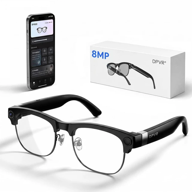Main image of G3 AI Smart Glasses with Camera and Bluetooth, 8MP Video Recording Glasses 8MP camera glasses with AI translation, visual recognition, voice assistant, open-ear audio and hands-free capture